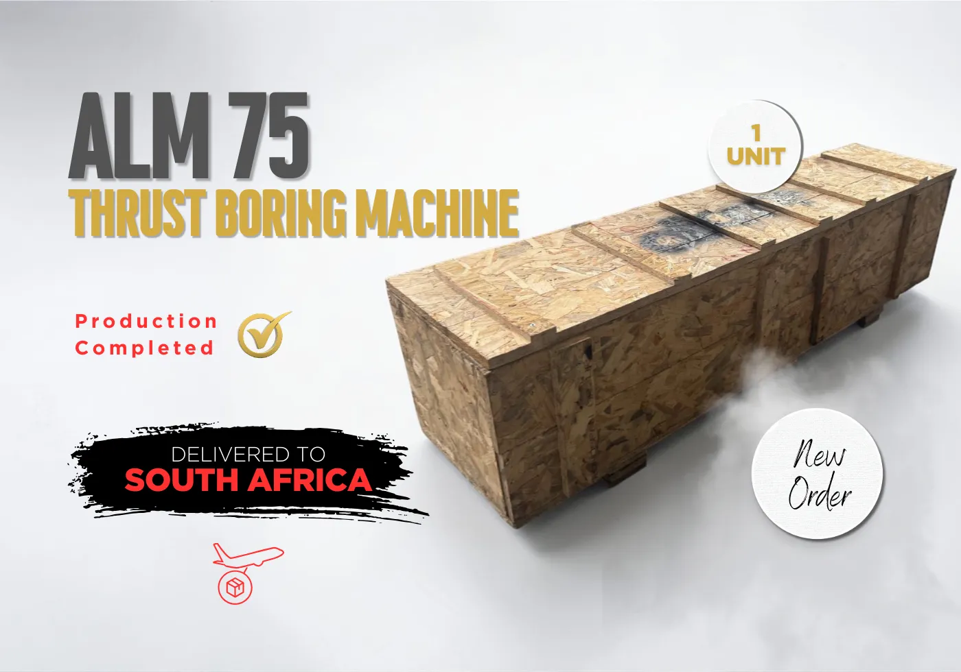thrust boring machine alm 75 delivered to south africa