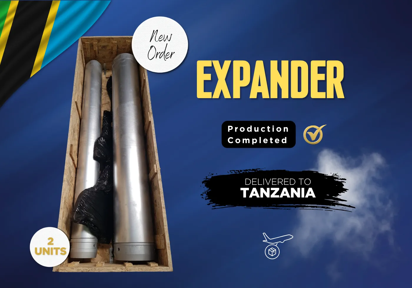 132 mm to 160 mm and 132 mm to 232 mm Expanders Shipped to Tanzania